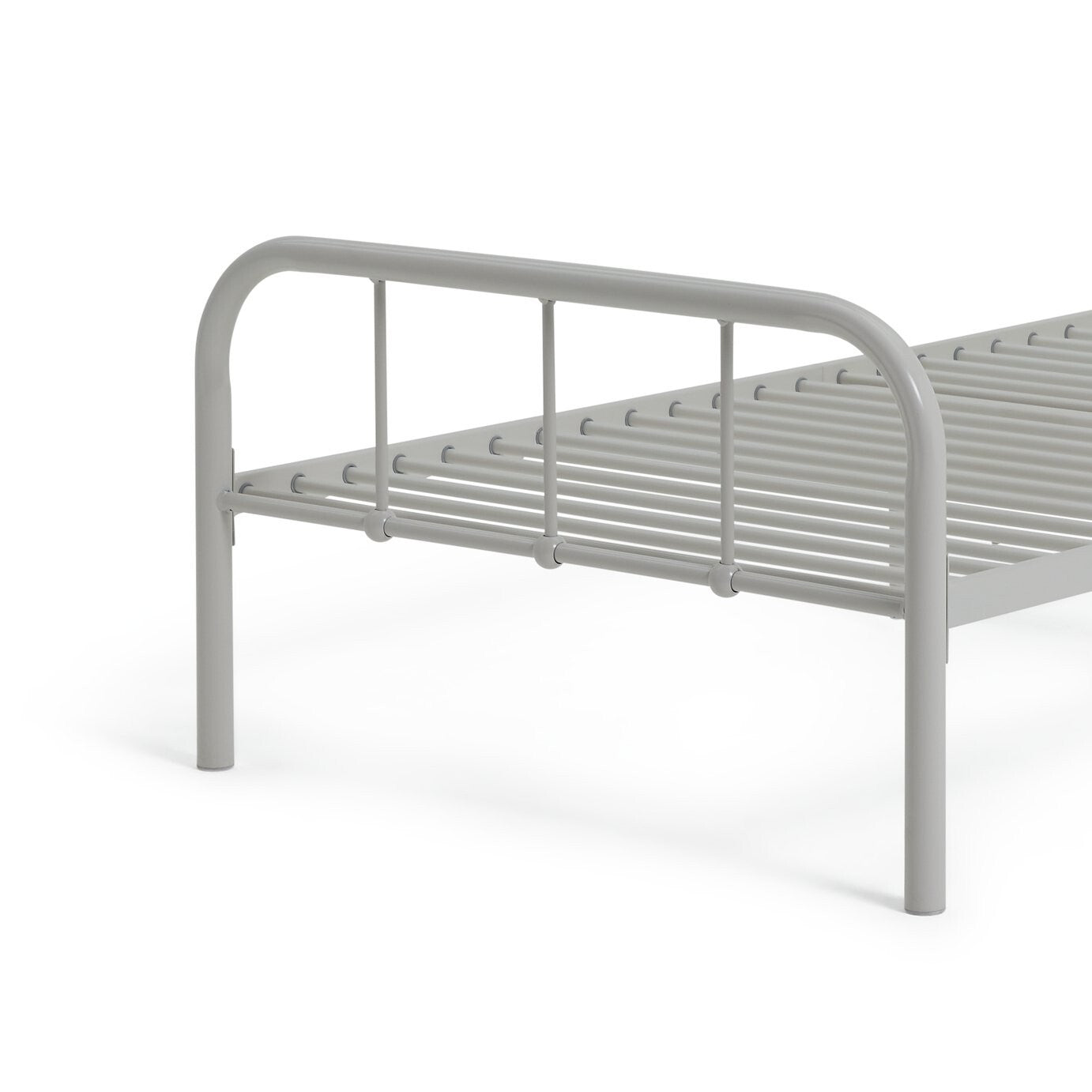 Home Charlie Single Metal Bed Frame White | Sturdy Durable Bedframe for Bedroom