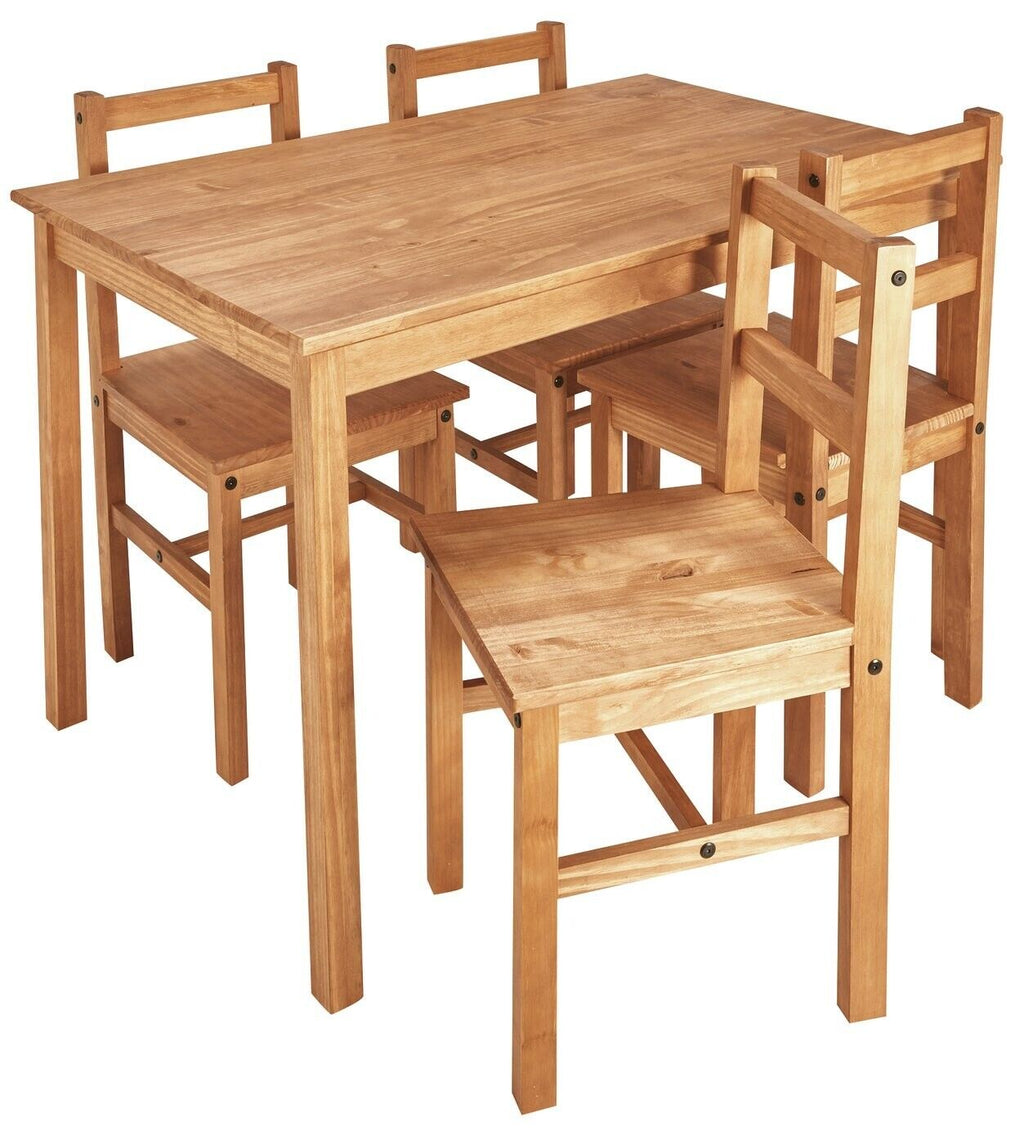 Raye Solid Wood Dining Table & 4 Chairs ( B Grade 17391 - 17397 )