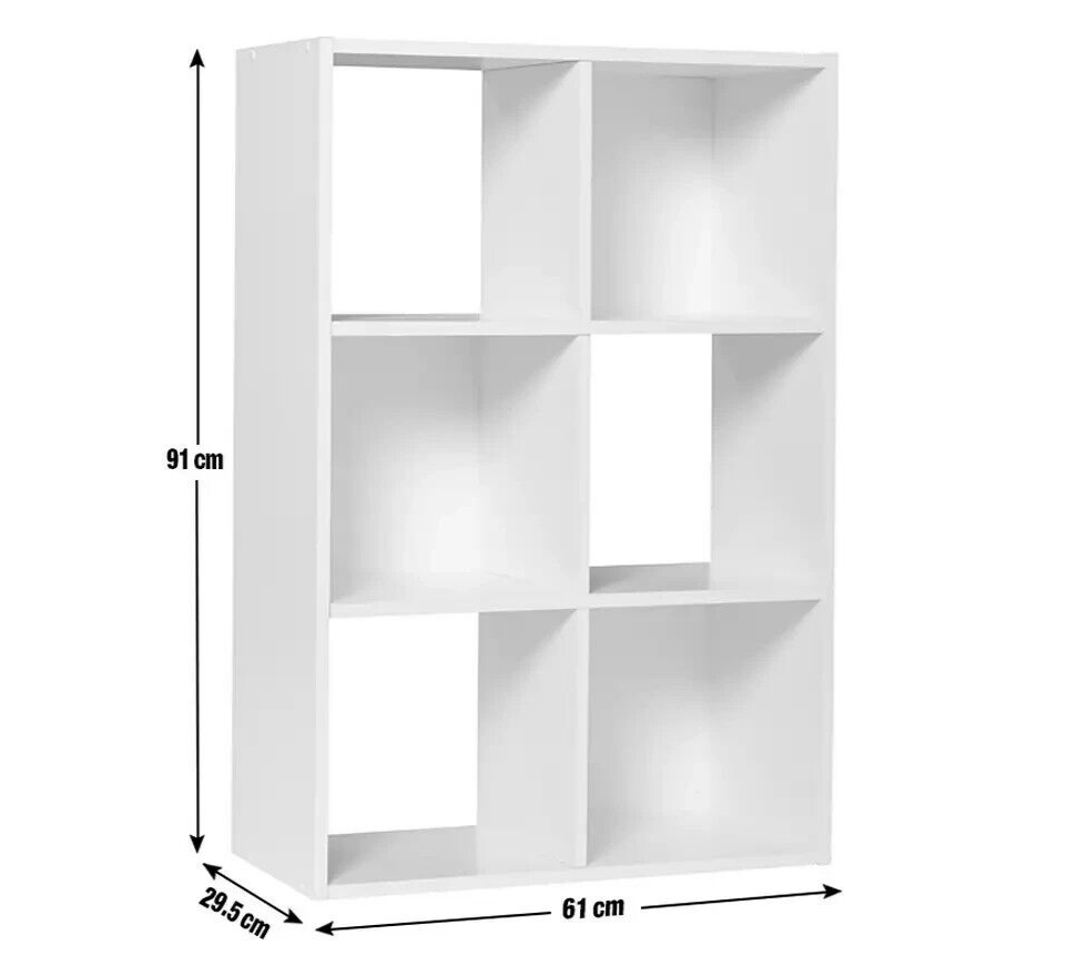 Home Squares 6 Cube Storage Unit White | Modular Organizer Shelf Living Bedroom