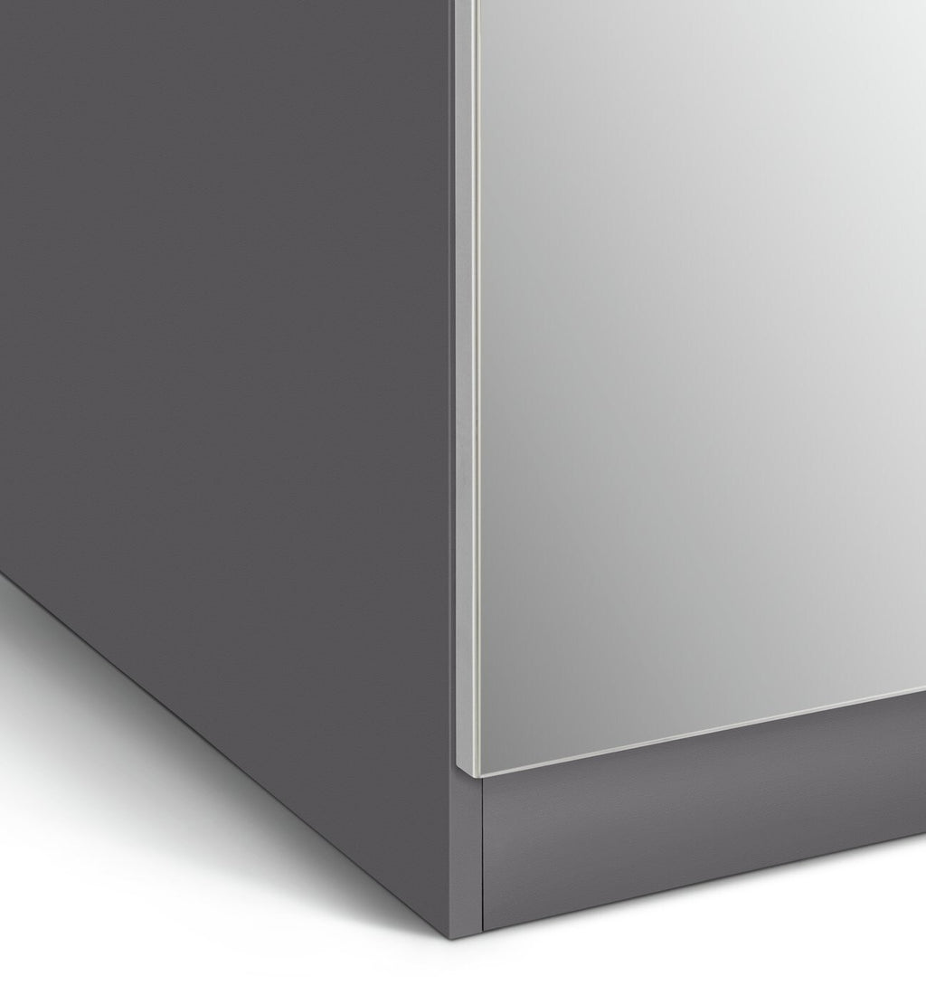 Habitat Munich 2 Door Mirror Wardrobe - Anthracite ( B Grade 33450 - 33437 )