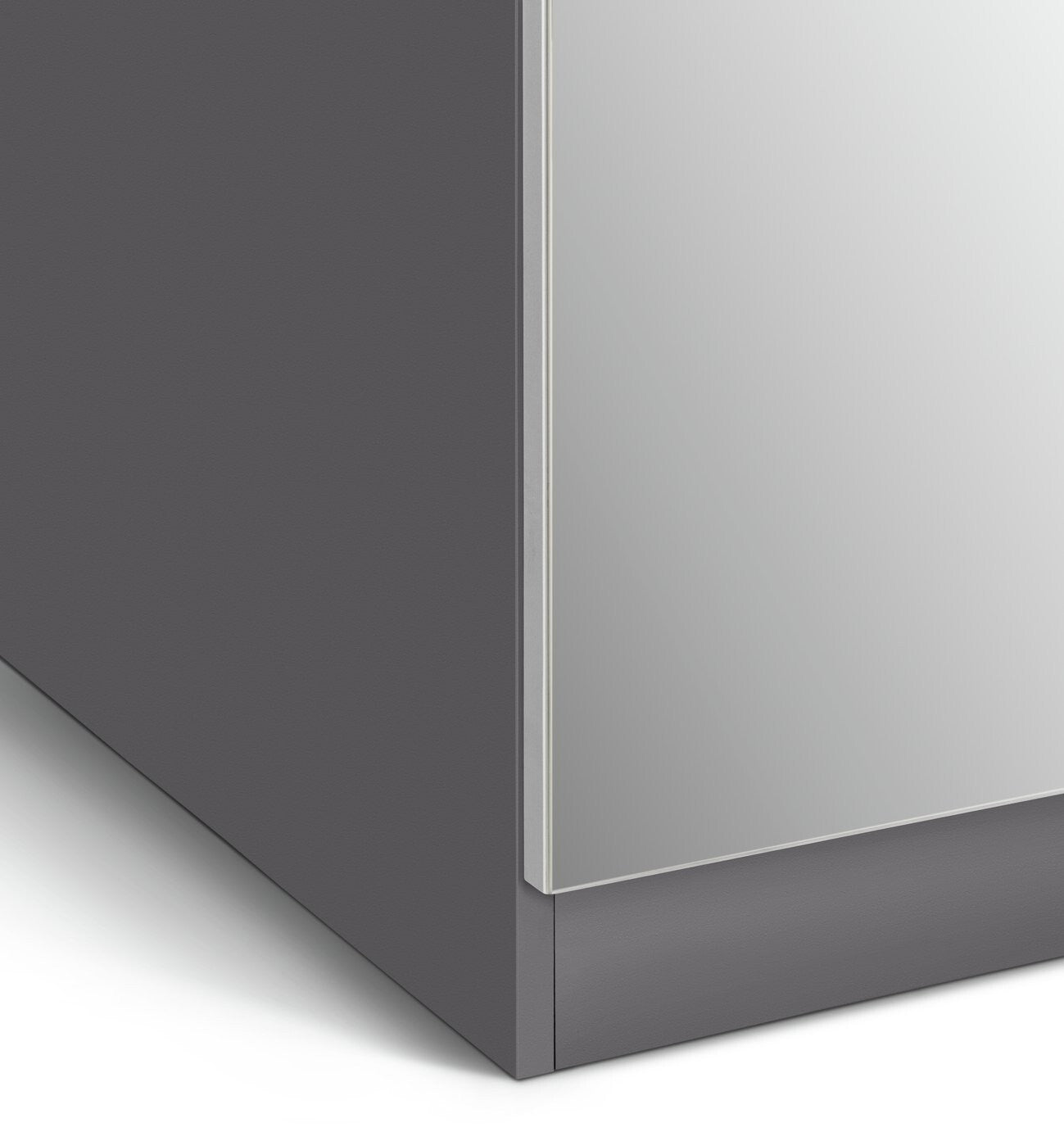 Habitat Munich 2 Door Mirror Wardrobe - Anthracite ( B Grade 33450 - 33437 )