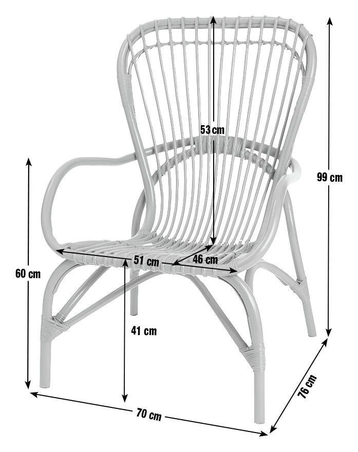 60 Wyatt Rattan Chair - Blue