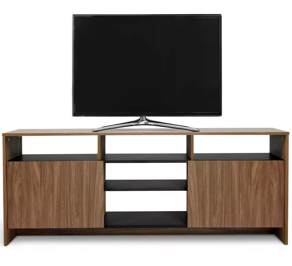 Habitat Turin 2 Door TV Unit - Black & Walnut Effect | Modern Stylish TV Stand