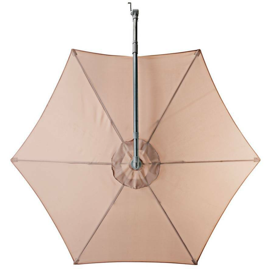 Home 2.5m Overhanging Garden Parasol - Cream | Outdoor Patio Sun Shade Umbrella