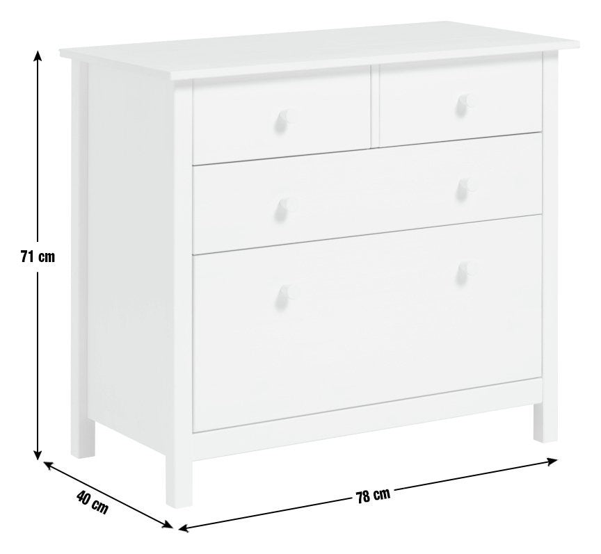 Home Kids Scandinavia 4 Chest of Drawers - White | White Kids Dresser