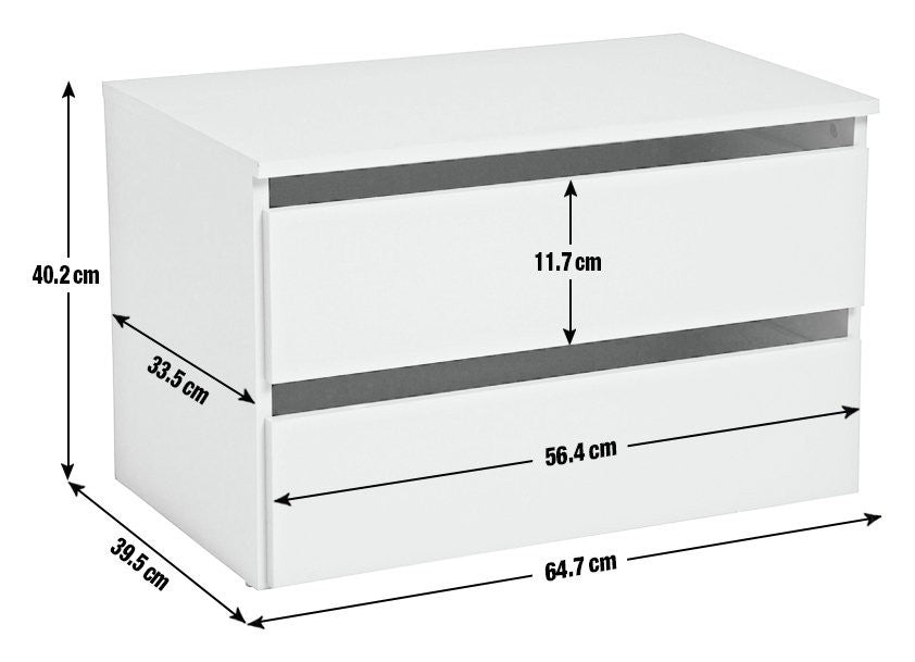 Holsted Medium 2 Drawer Internal Chest | Bedroom internal storage