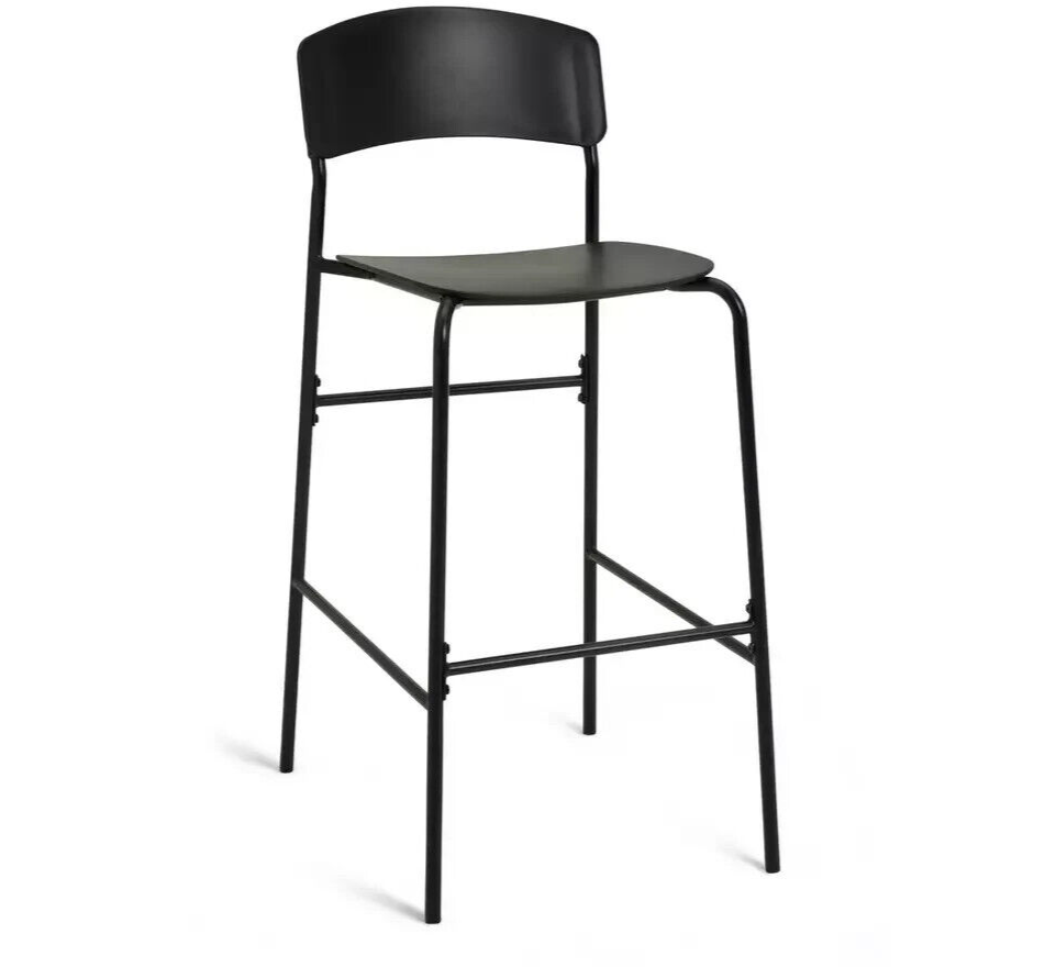 Stella Metal Bar Table & 2 Black Bar Stools
