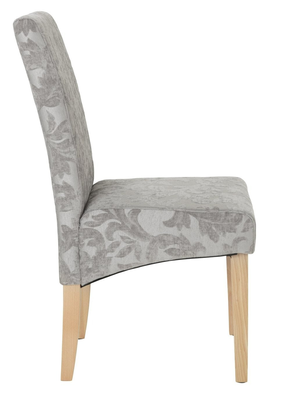 Pair of Skirted Dining Chairs - Damask Grey