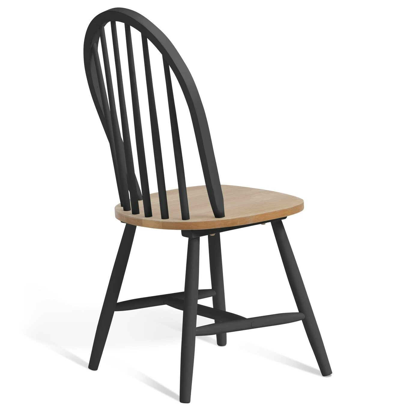 Habitat Burford Pair of Solid Wood Dining Chairs - Dark Grey | Kitchen Dining