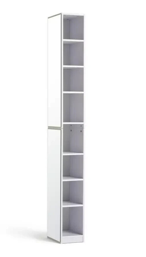 Prime Mirrored Narrow Tallboy - White ( B Grade )