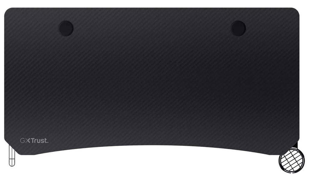 Trust GXT700 Omnius Gaming Desk - Black | Gaming Table Cup Holder Headset Hook