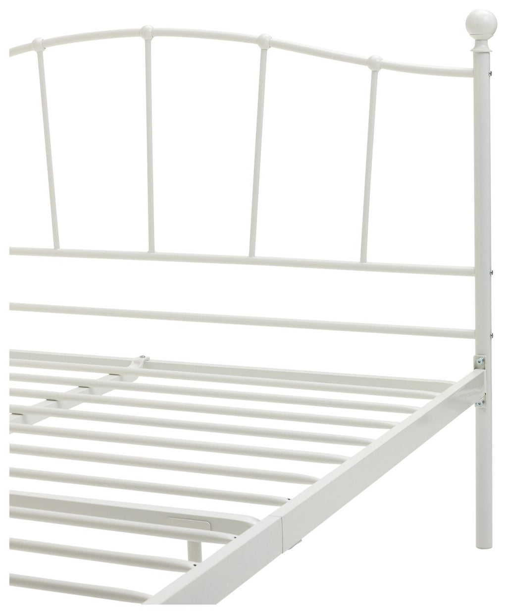 Fleur Small Double Metal Bed Frame - White | Bedroom Furniture for Teen or Guest