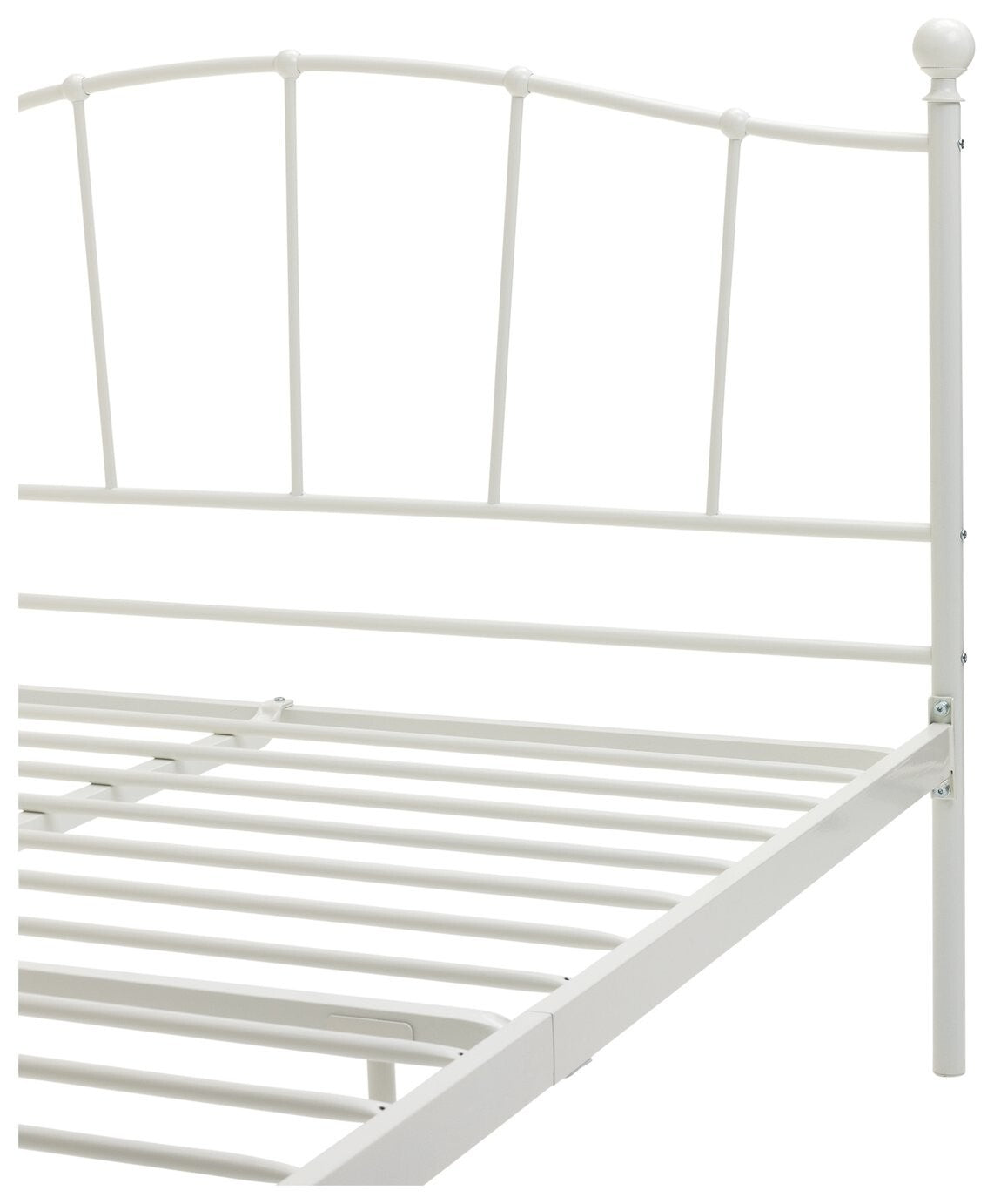Fleur Small Double Metal Bed Frame - White | Bedroom Furniture for Teen or Guest