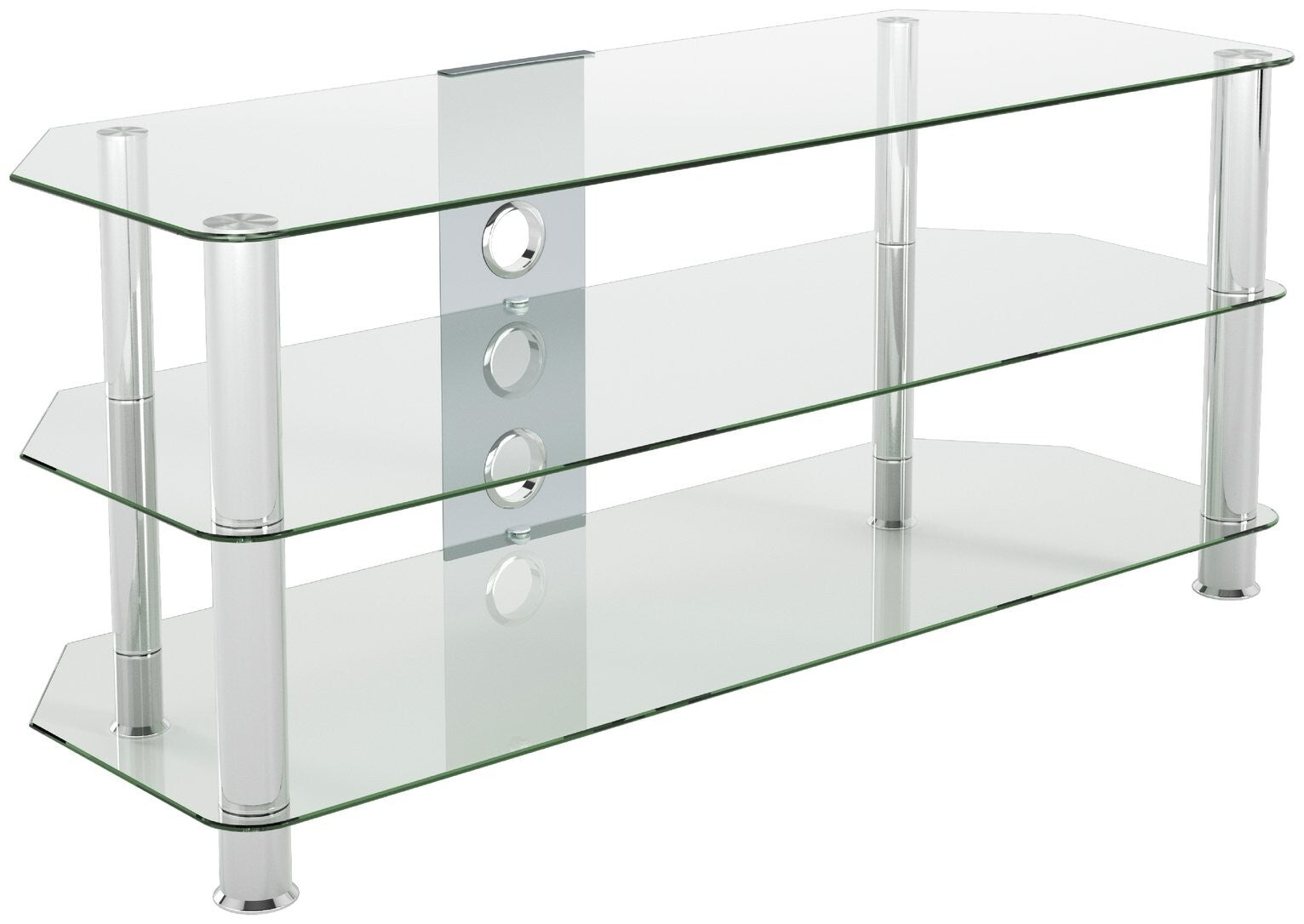 AVF Clear Glass Up to 55 Inch TV Stand - Silver