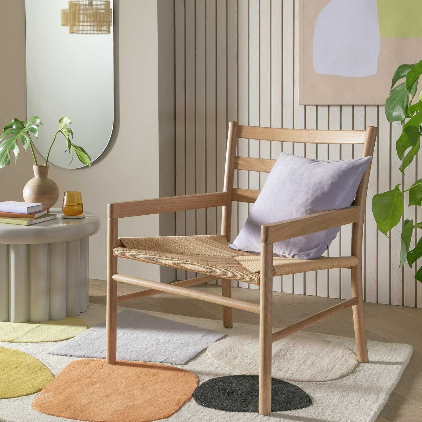 Habitat Laurie Solid Oak Lounge Chair - Natural