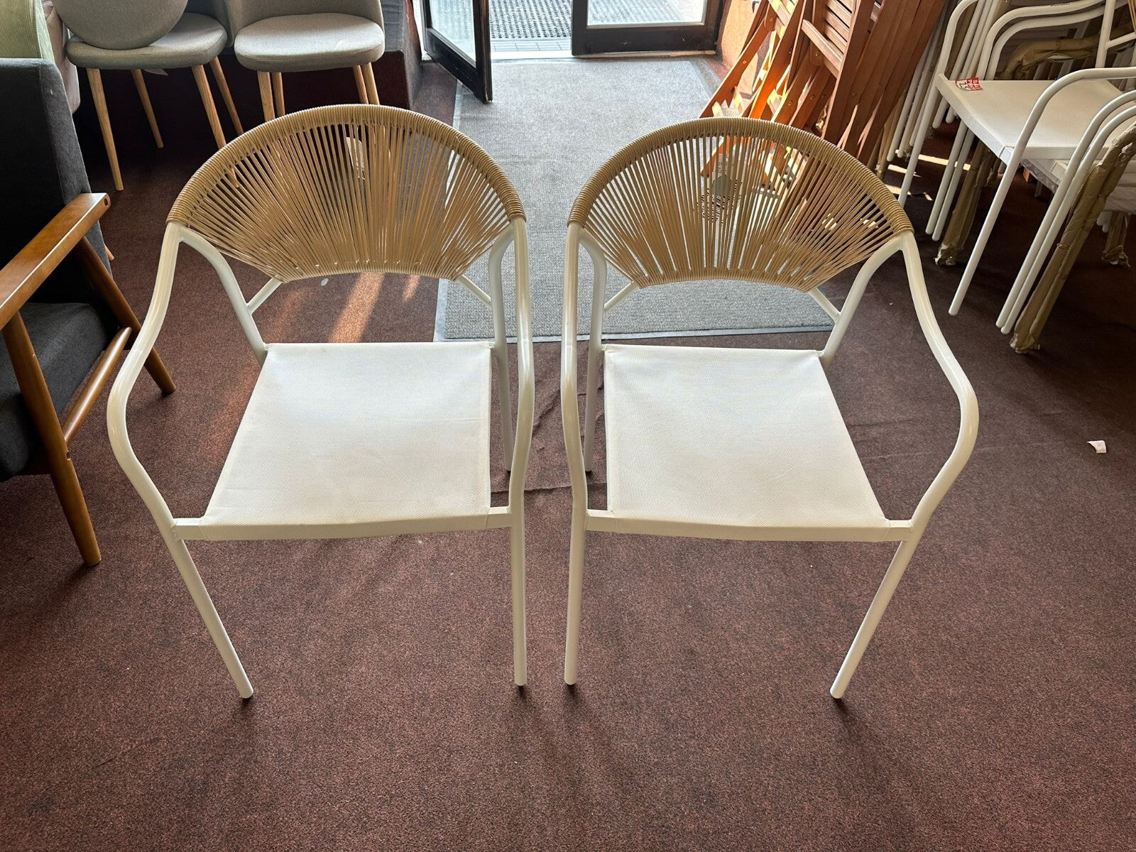Habitat Elvas Set of 4 Rattan Effect Garden Chair - Natural