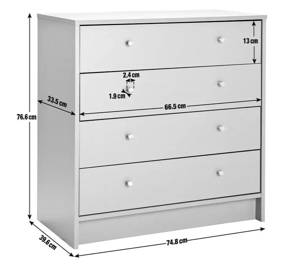 Malibu 4 Drawer Wide Chest - Beech Effect