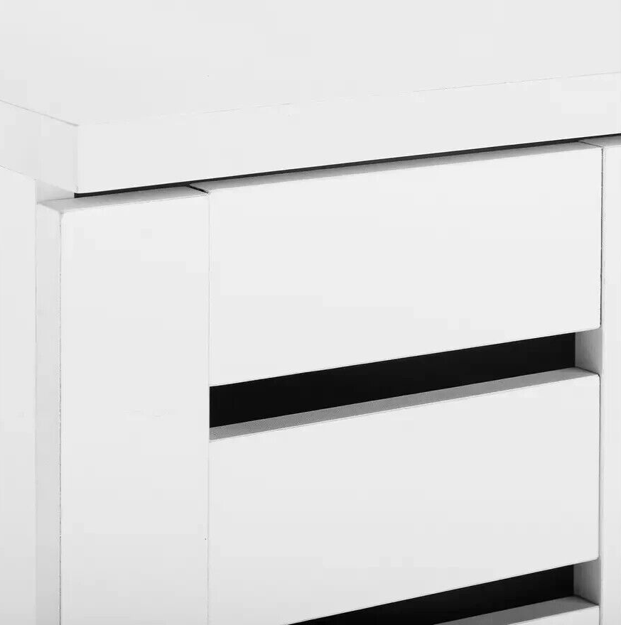 Slatted 2 Door Shoe Storage Cabinet - White