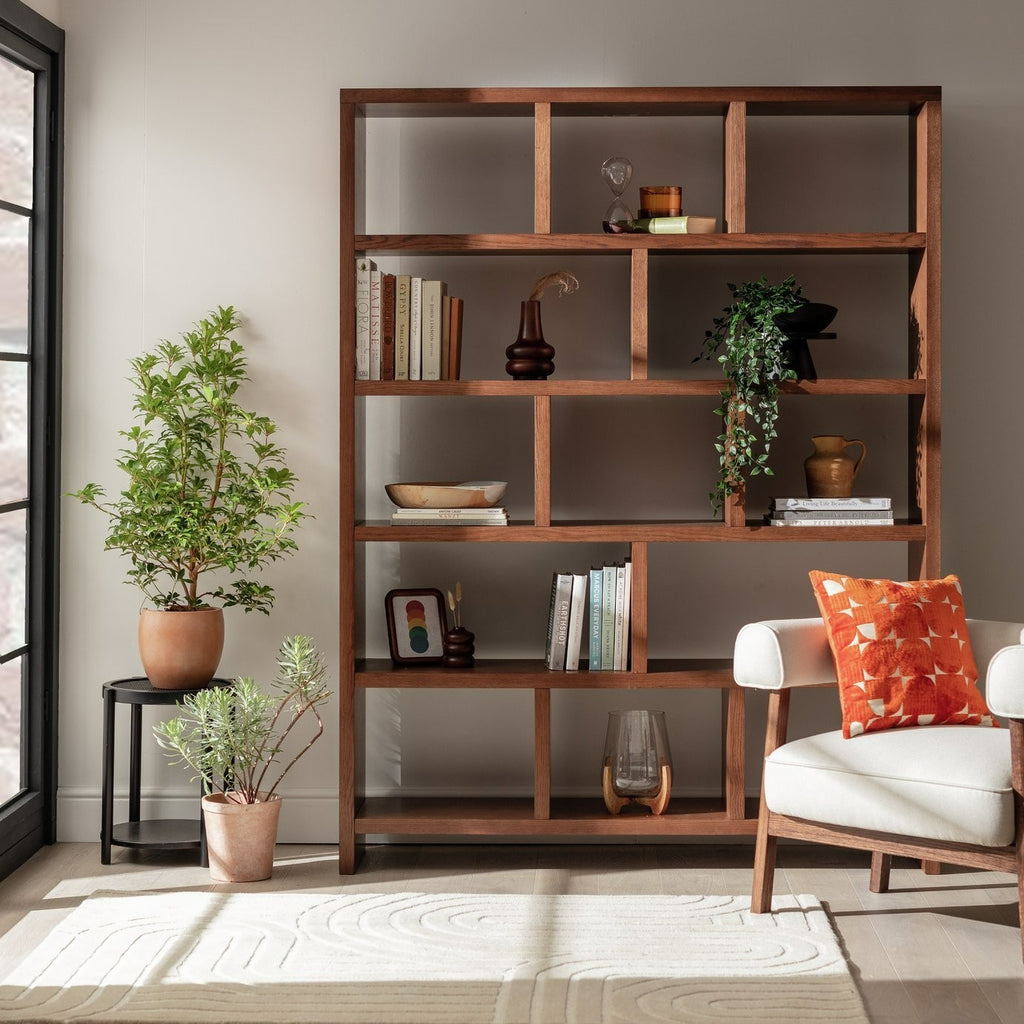 Hopkins Tall Bookcase - Walnut | walnut shelving unit