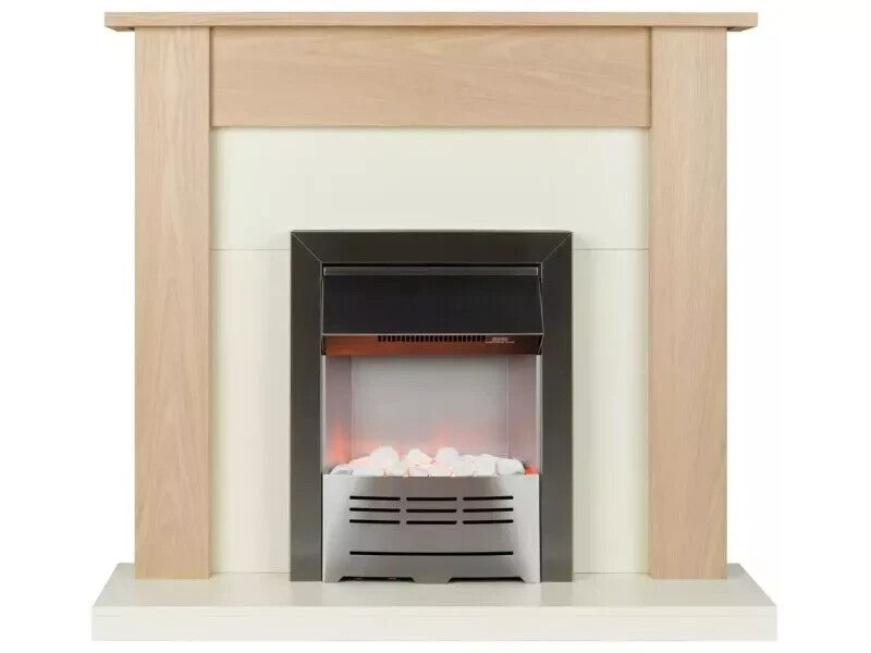 Beldray Earlesworth 2kW Electric Fire Suite - Oak & Ivory