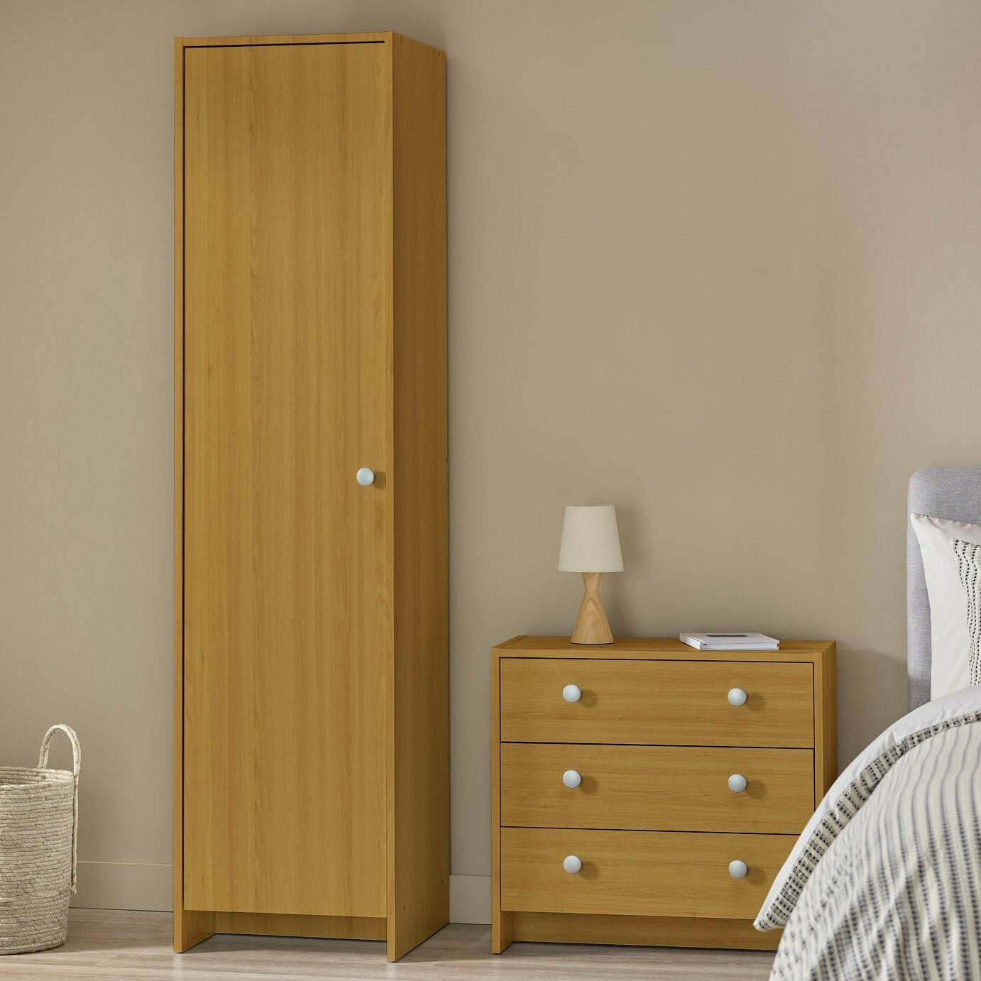 Seville 1 Door Wardrobe - Oak