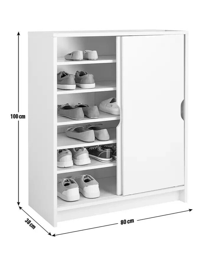 Chloe 2 Door Shoe Storage Cabinet - Grey ( B Grade )