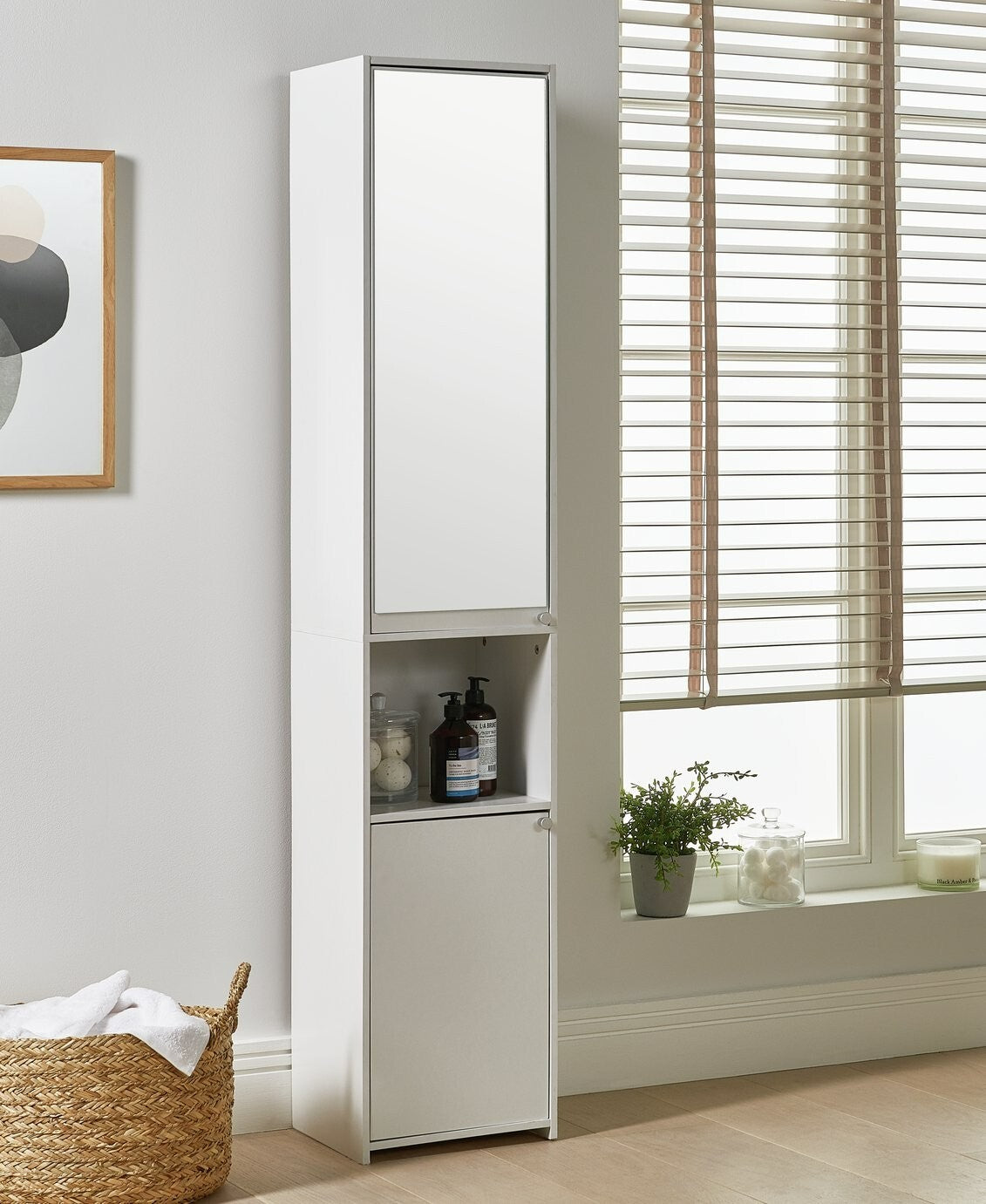 Home Prime Mirrored Tallboy - Black
