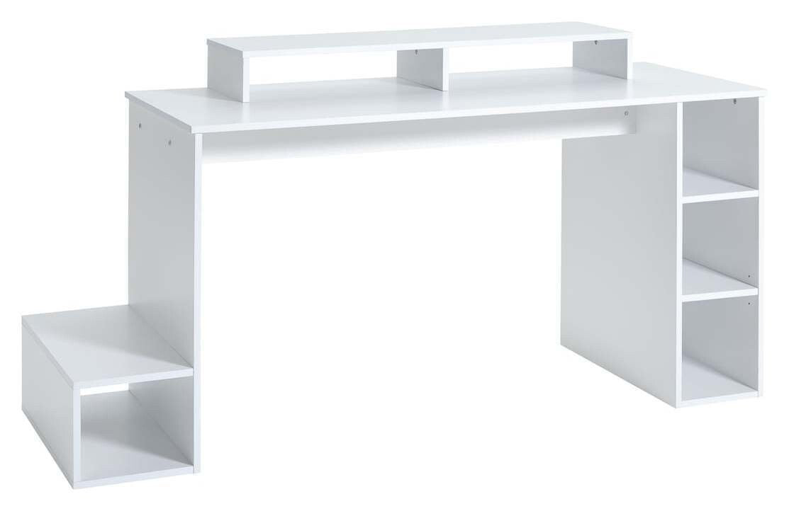 Home Gaming Desk - White | Modern Stylish Computer Desk Gaming Setup Workspace