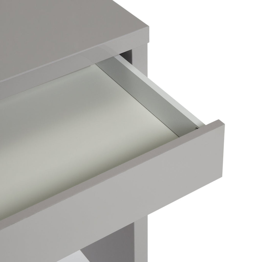 Habitat Jenson Dressing Table Desk - Grey Gloss | Grey Gloss Desk Drawer Bedroom