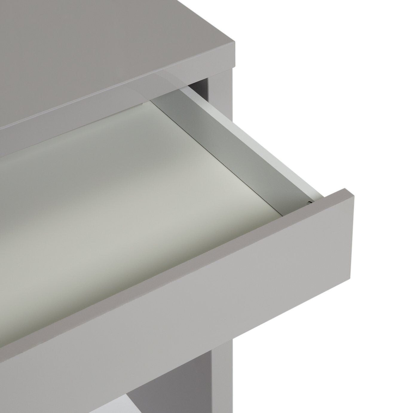 Habitat Jenson Dressing Table Desk - Grey Gloss | Grey Gloss Desk Drawer Bedroom