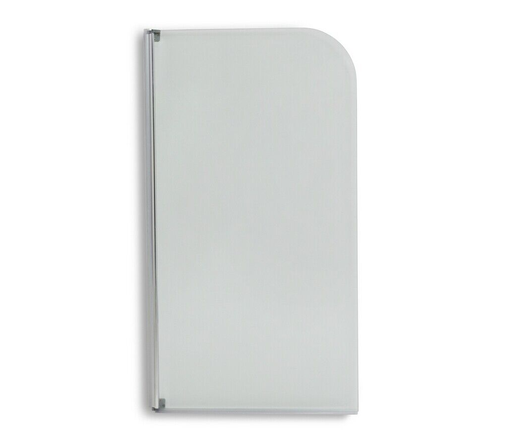 Half Frame Radius Bath Screen - Silver