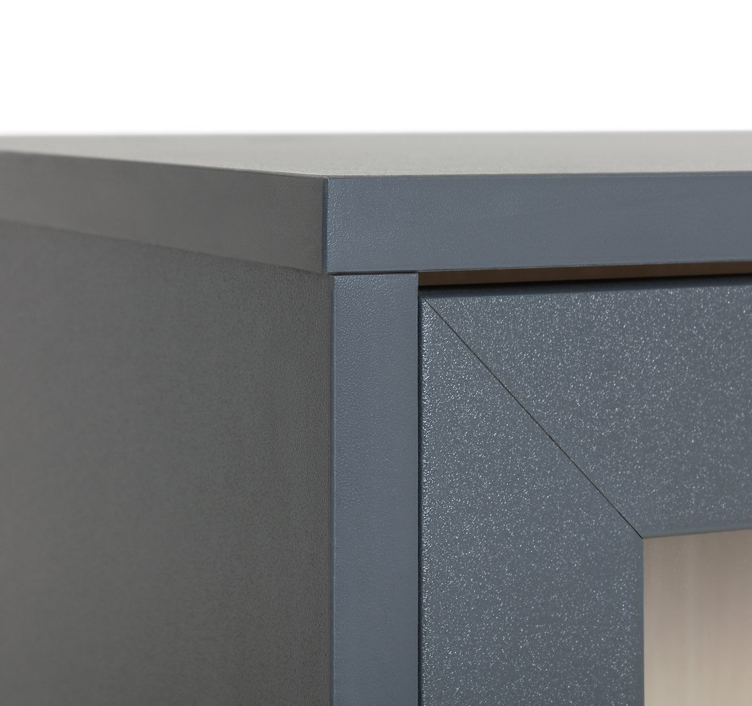 Jadon 2 Door Glass Display Cabinet - Dark Grey | tall glass cabinet