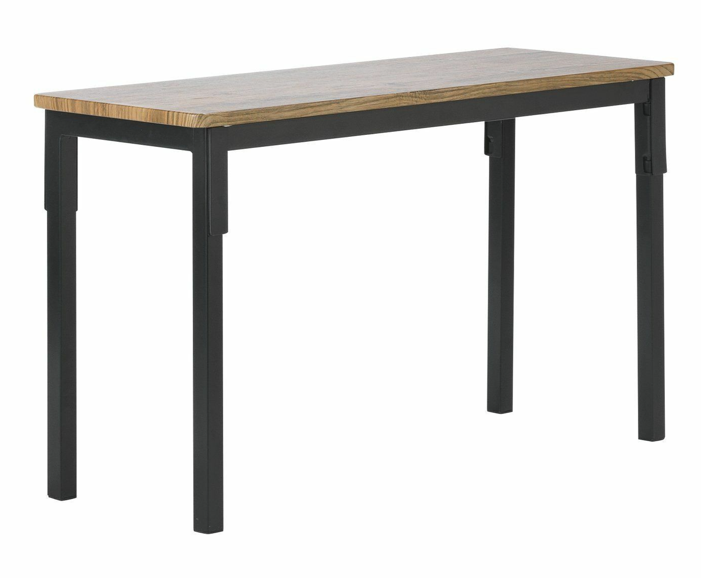 Home Bolitzo Oak Dining Table and 2 Black Benches | Industrial Style Dining Set