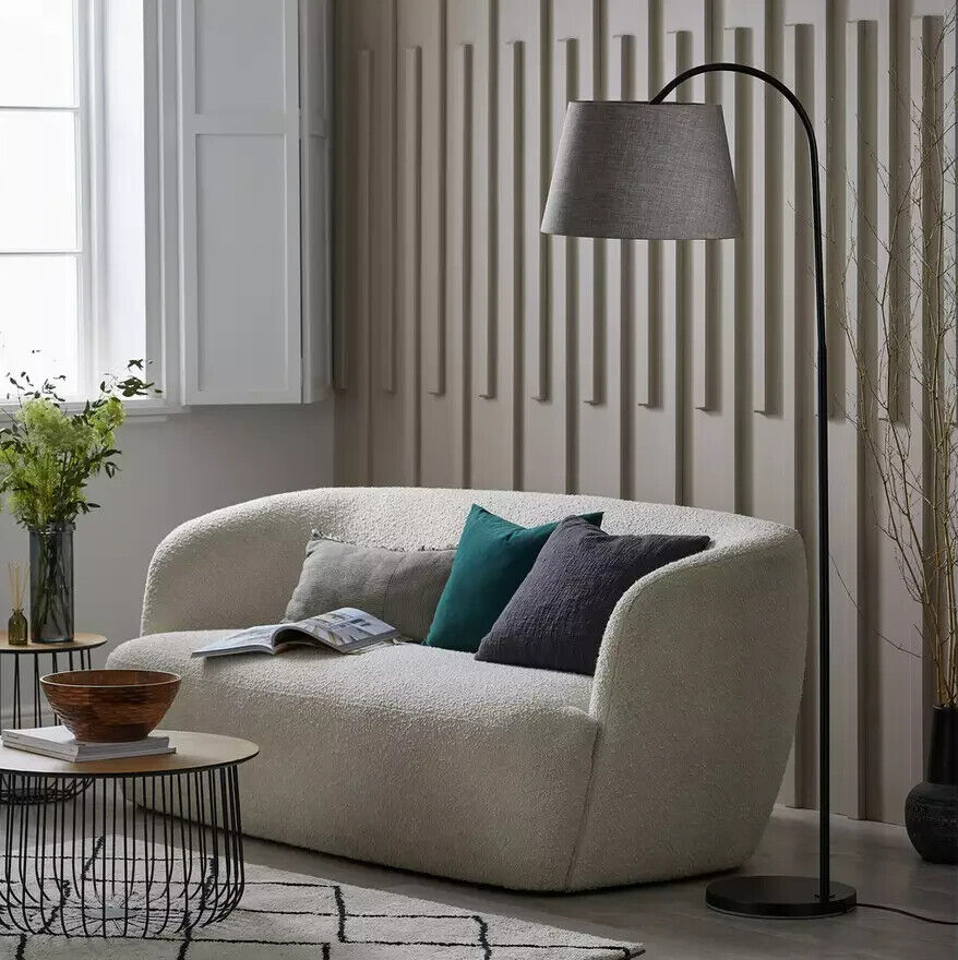 Habitat Arc Floor Lamp - Matte Black & Grey