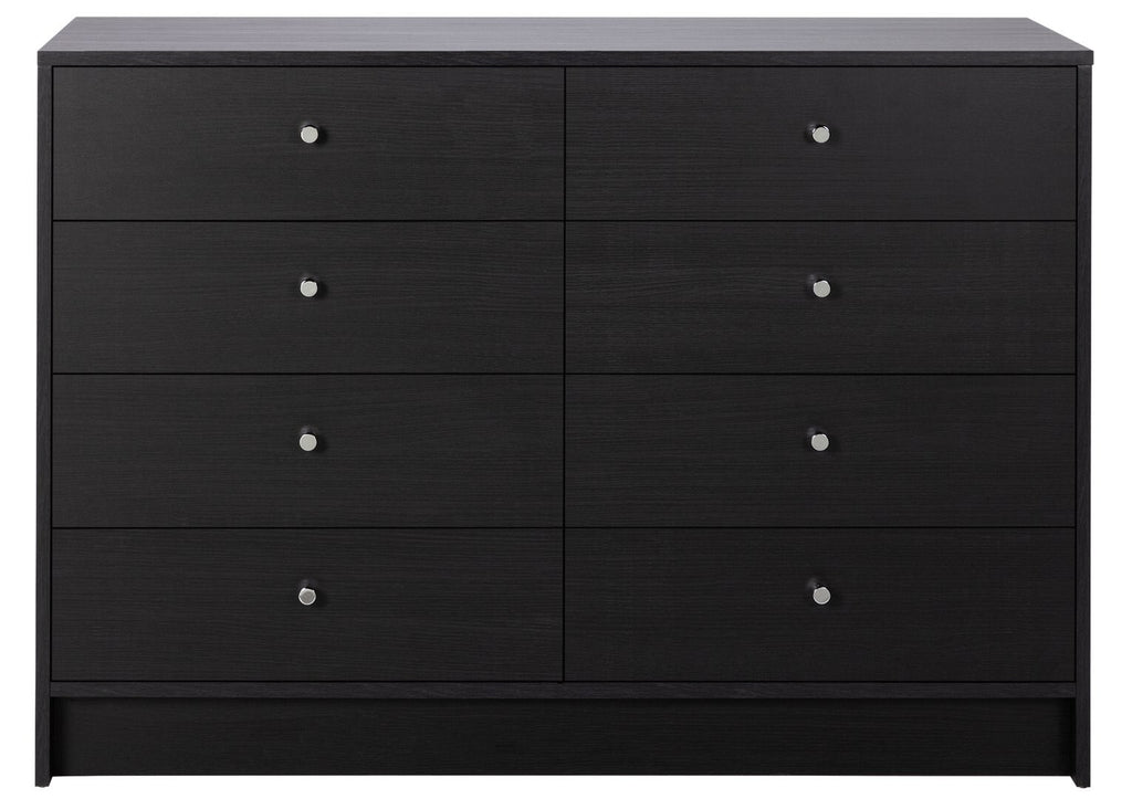 Home Malibu 8 Drawer Chest - Black Oak Effect