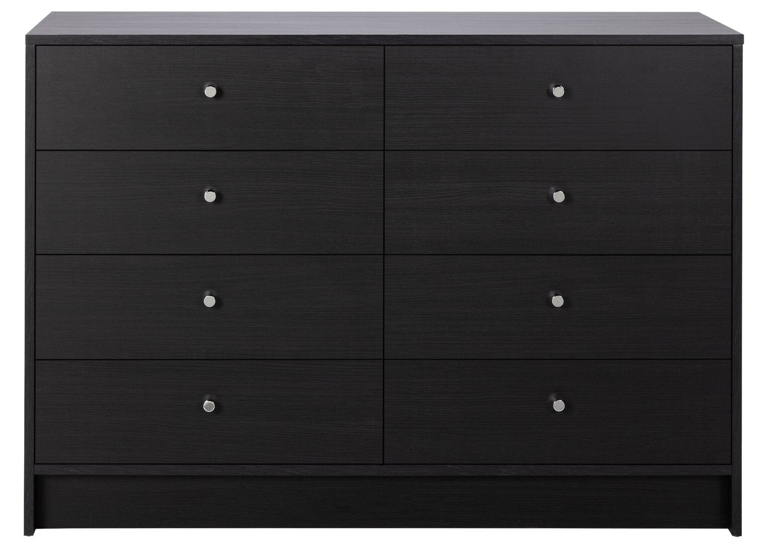 Home Malibu 8 Drawer Chest - Black Oak Effect
