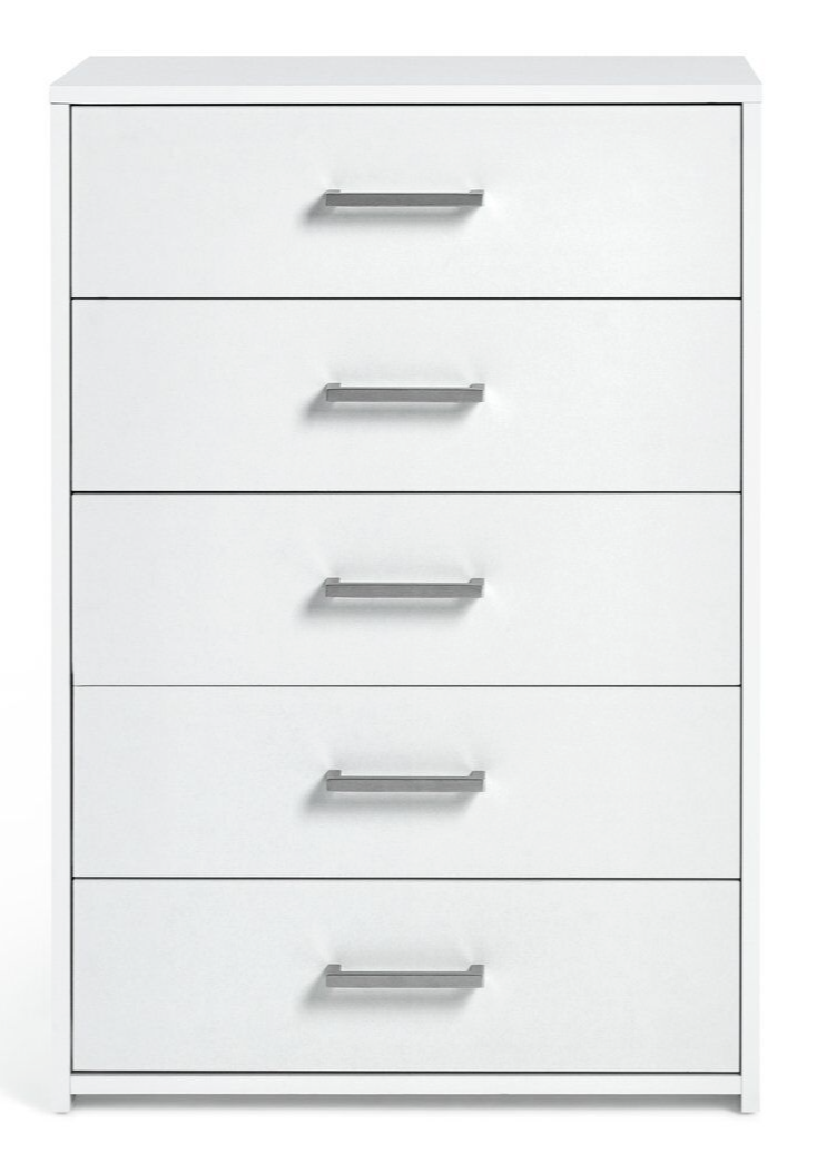 Home Oslo 5 Drawer Chest - White | Stylish Storage Furniture Bedroom Living Room