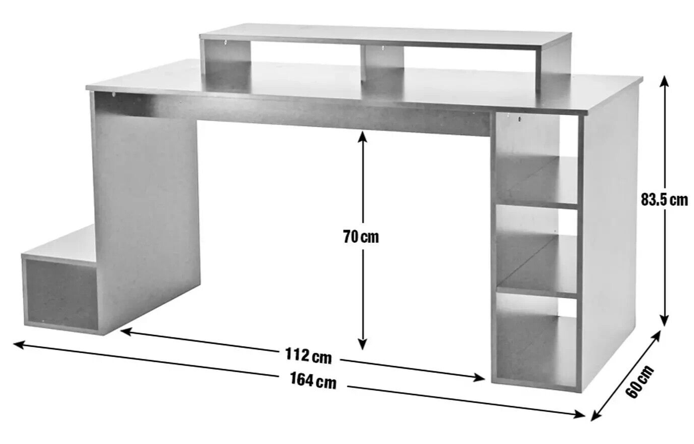 Home Gaming Desk - White | Modern Stylish Computer Desk Gaming Setup Workspace