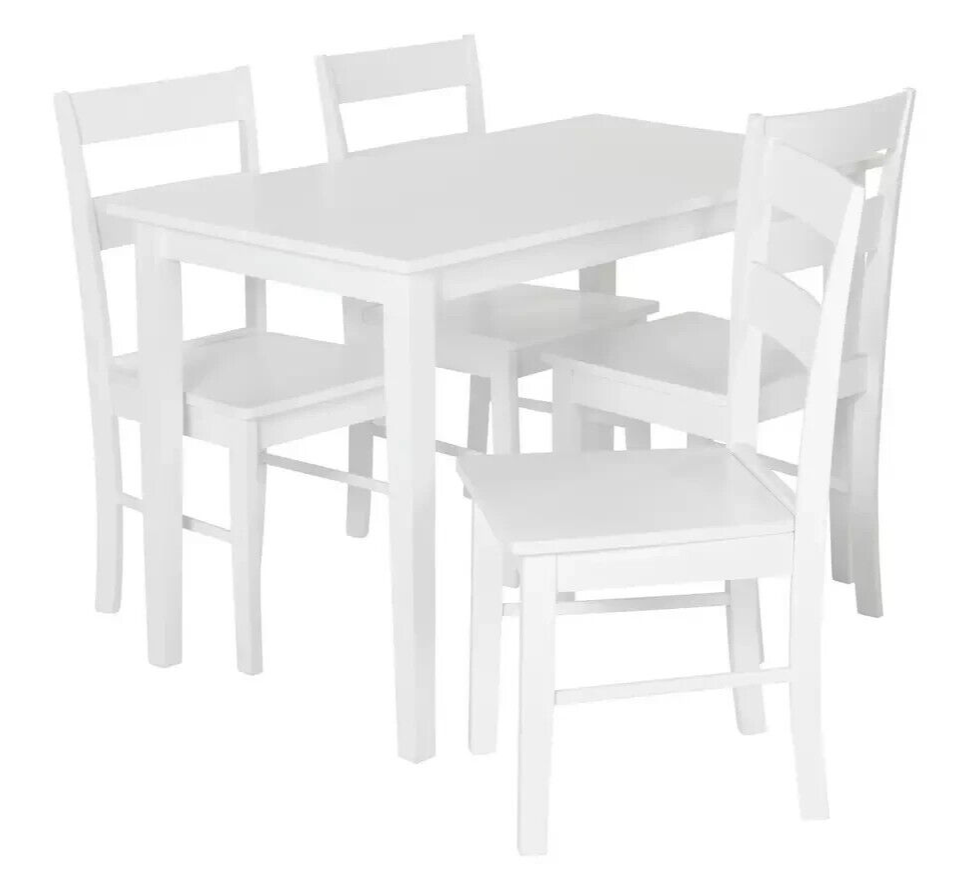 Chicago Table & 4 Chairs - White