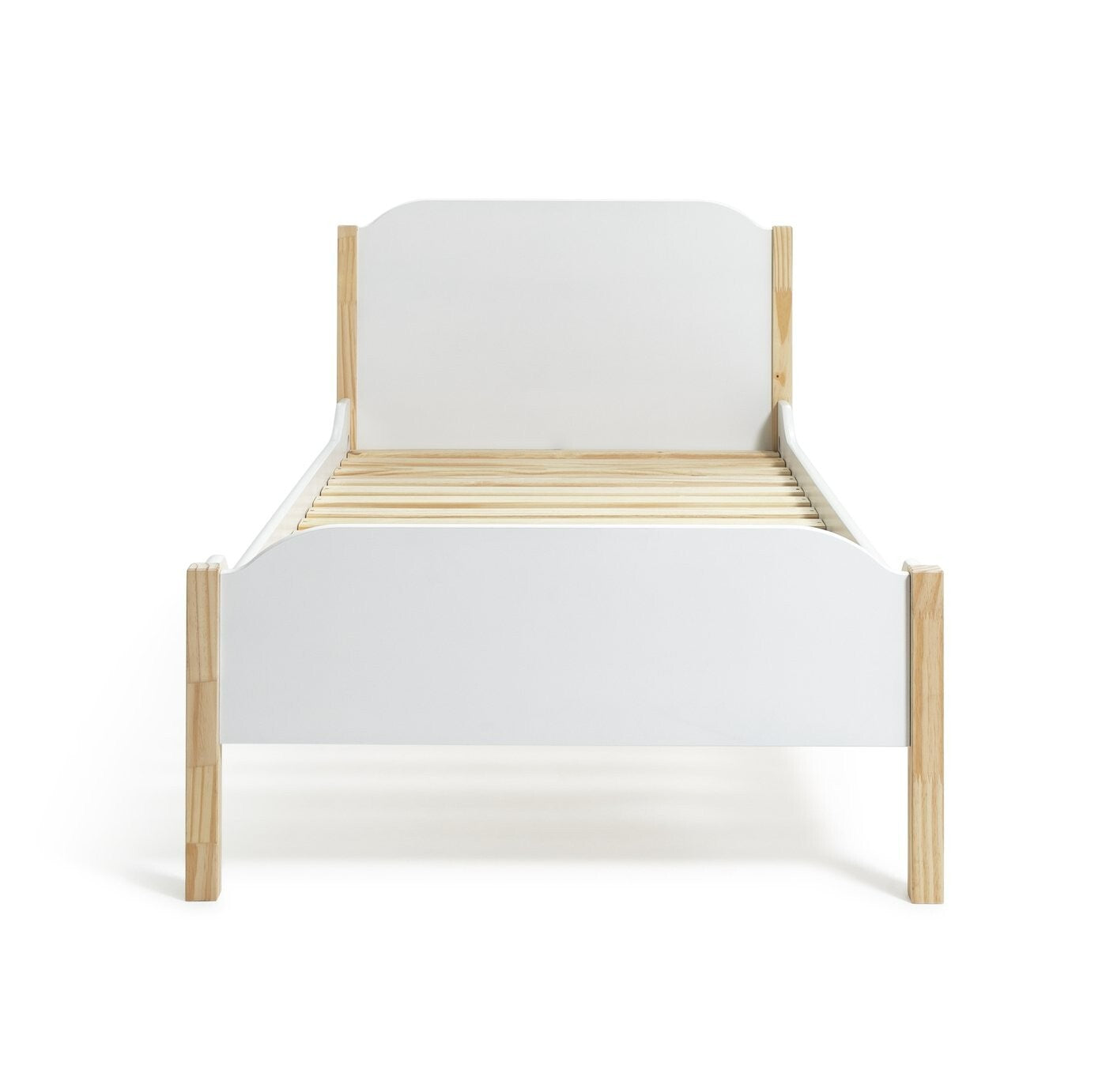 Habitat Nico Single Wooden Bed Frame - White & Pine