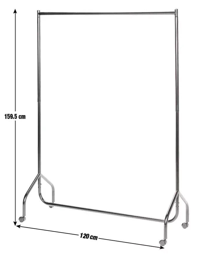 Single Heavy Duty 4ft Wide Clothes Rail - Black