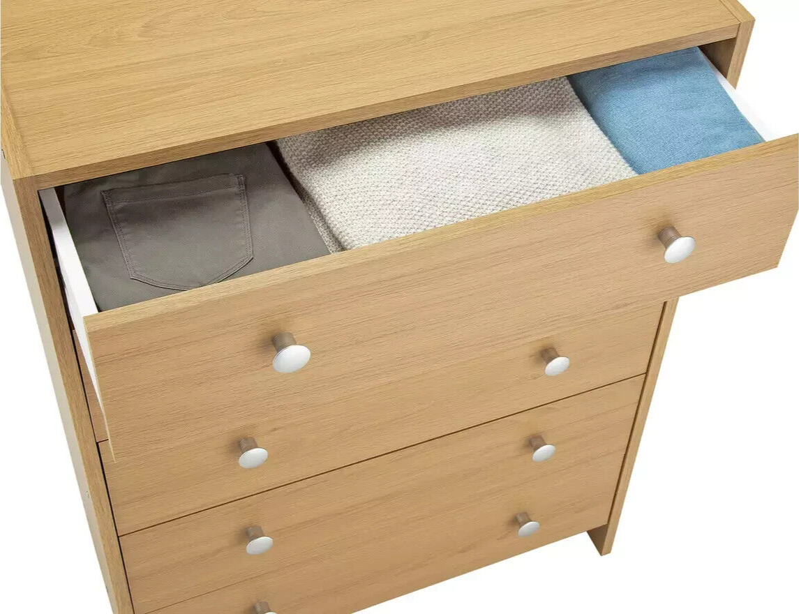 Seville 5 Drawer Chest of Drawers - Oak Effect