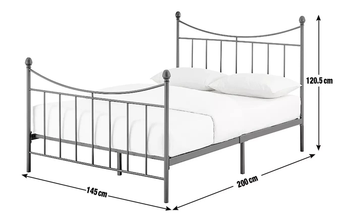 Habitat Home Clara Double Metal Bed Frame - Black | Sturdy Modern Bedroom Frame