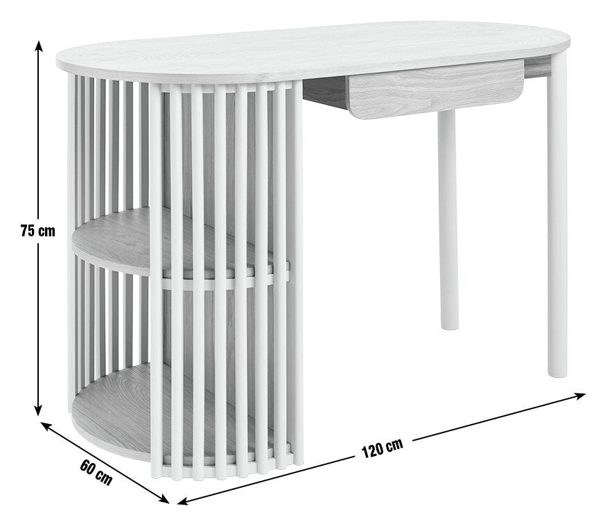 Rita 1 Drawer Office Desk - Natural