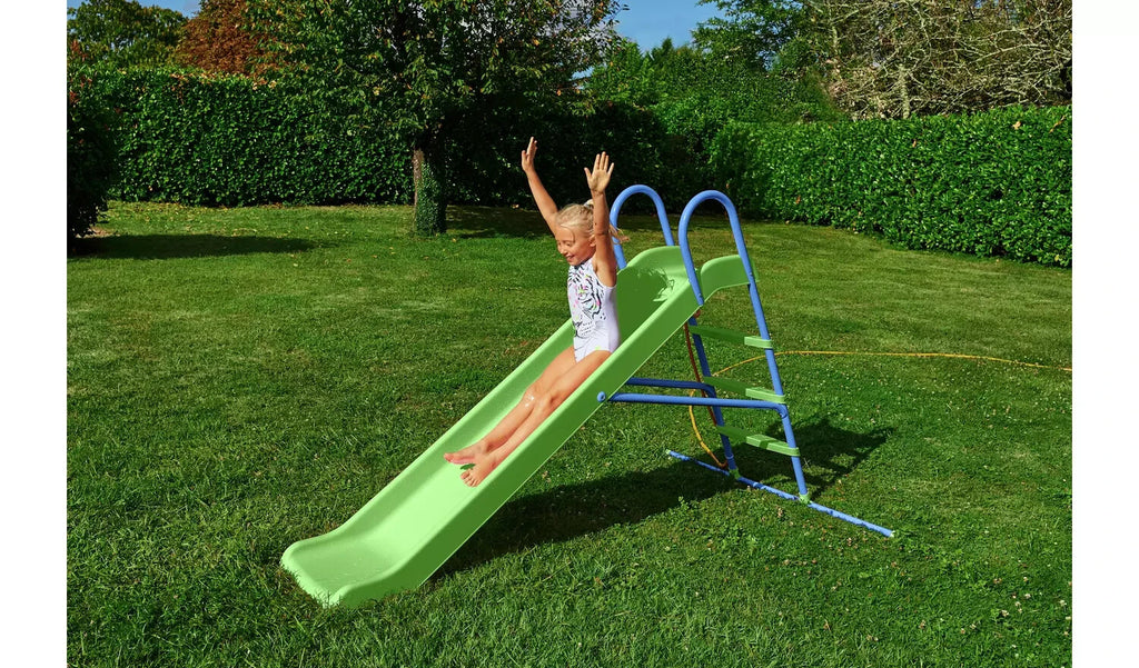 Chad Valley 7ft Kids Garden Slide - Green and Blue