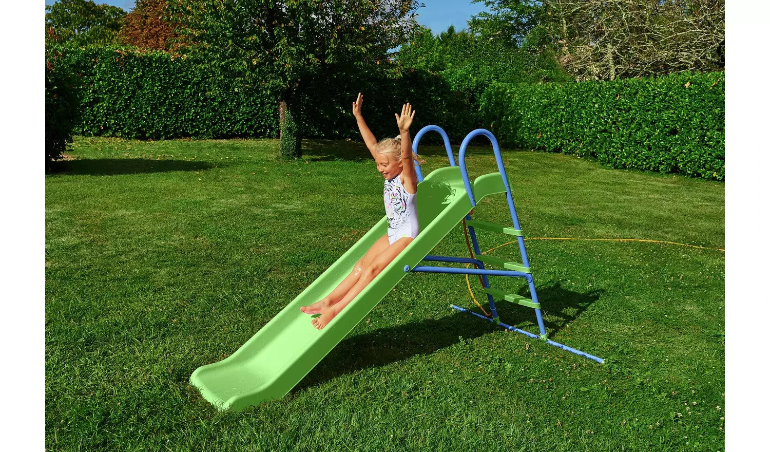 Chad Valley 7ft Kids Garden Slide - Green and Blue