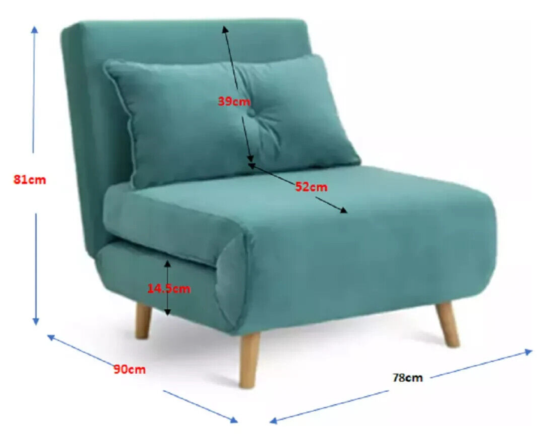 Habitat Roma Single Compact Fabric Chairbed - Teal