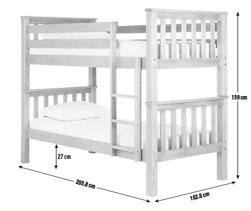 Habitat Heavy Duty Bunk Bed Frame - White and Pine