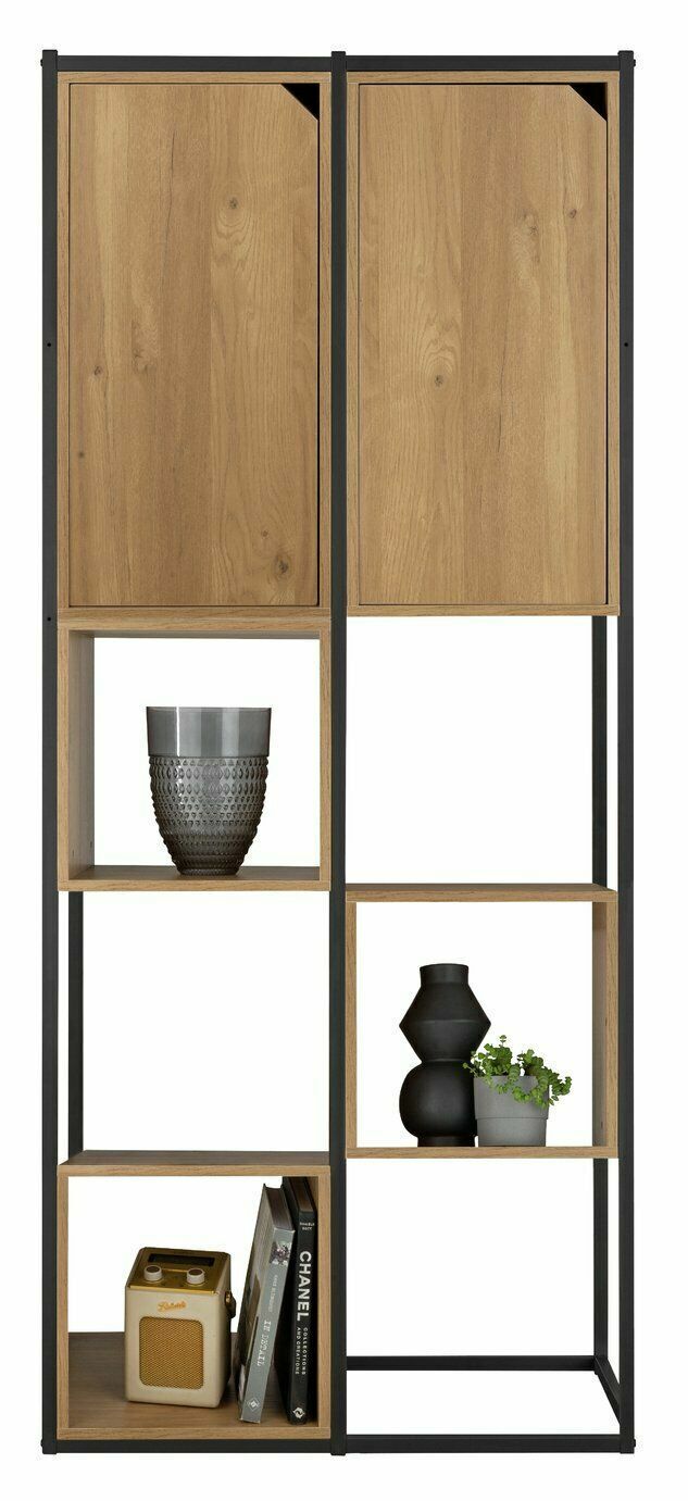 Habitat Loft Living Tall Shelving Unit - Light Oak | Oak Shelf Storage Bookcase