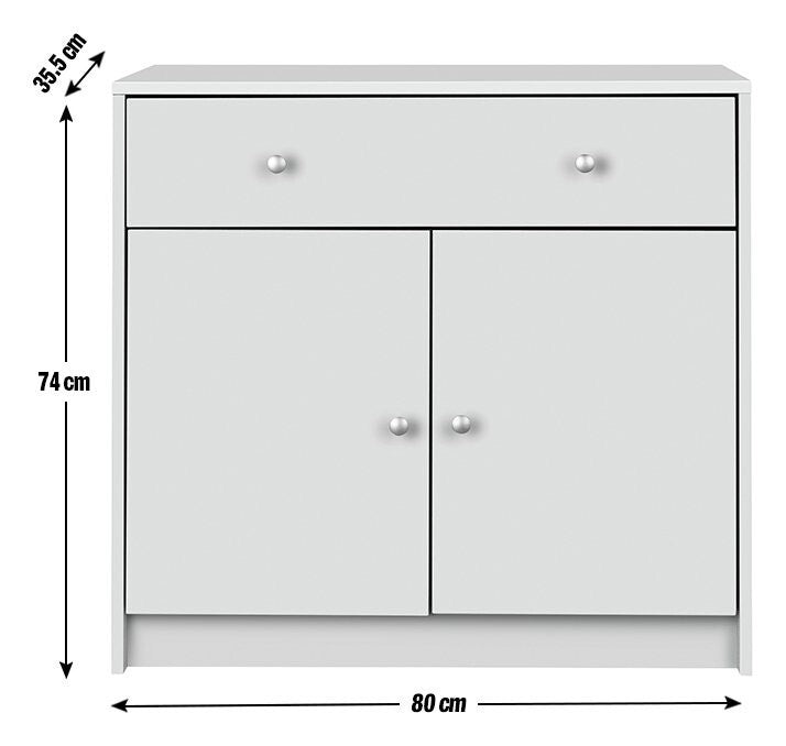 Maine 2 Door 1 Drawer Sideboard - White